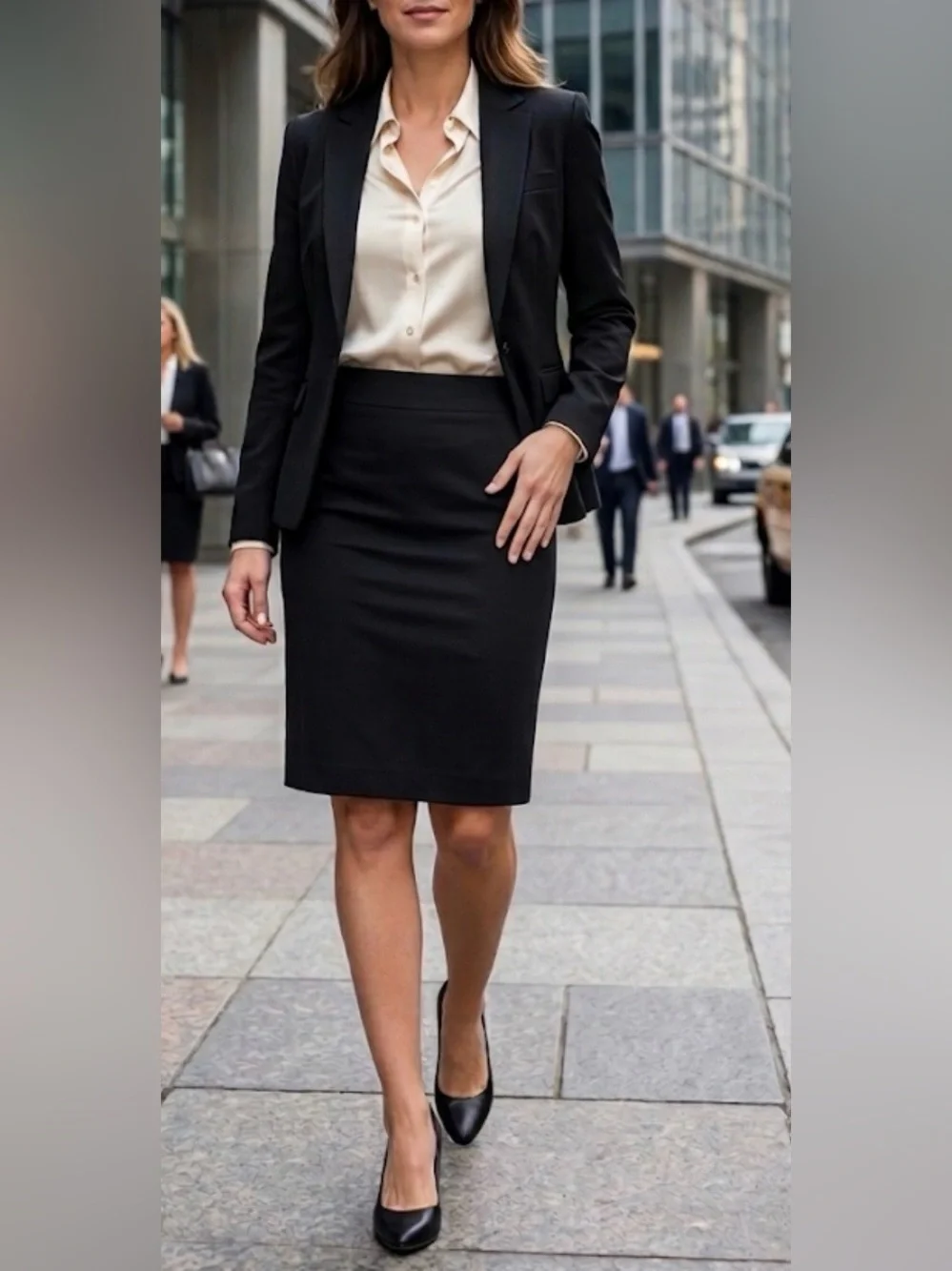 Calvin Klein Black Wool Pencil Skirt – Size 6P (Petite) – Professional Workwear